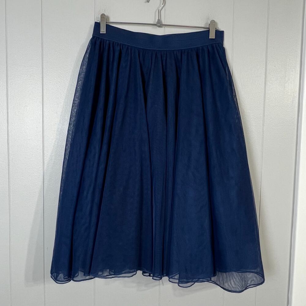 Torrid Navy Tulle Midi Skirt Size 00 Layered Mesh Pull On Size 10